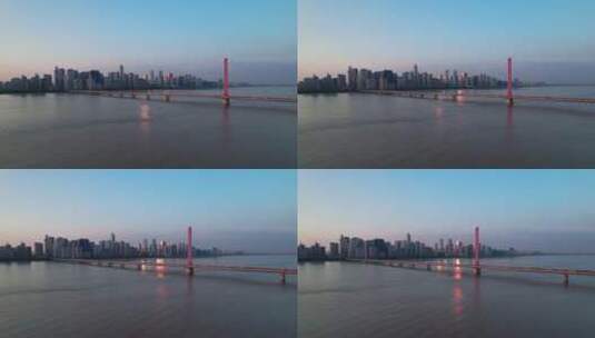 杭州钱江新城西兴大桥航拍高清在线视频素材下载
