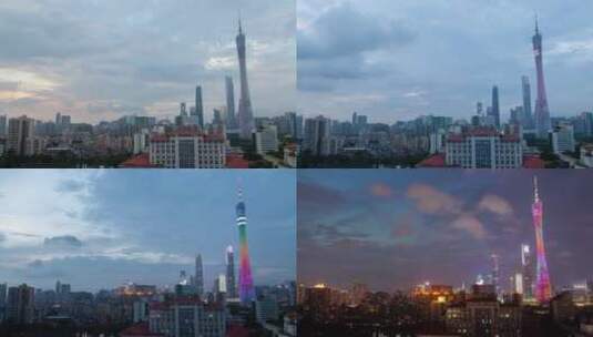 广州日落延时城市景观高清在线视频素材下载