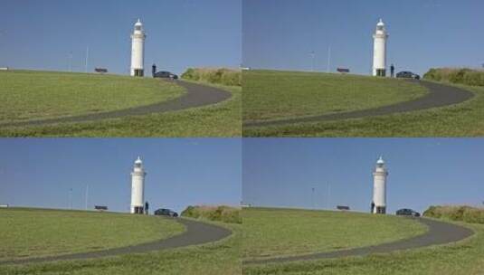 澳大利亚卧龙岗唯美海湾灯塔风景小路高清在线视频素材下载