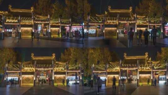 南京秦淮河夫子庙夜景延时高清在线视频素材下载