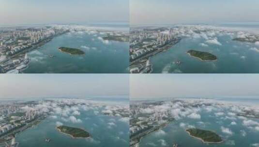 青岛西海岸航拍全景唐岛湾风光高清在线视频素材下载