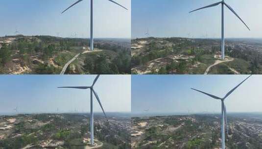 风能 风力发电风车风电场航拍高清在线视频素材下载