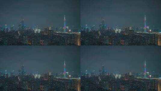 广州珠江新城_广州塔夜景8K高清在线视频素材下载
