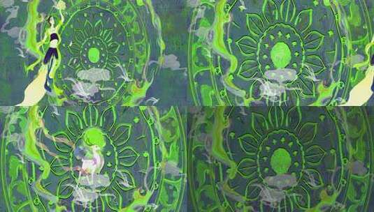三耳兔藻井图案1高清在线视频素材下载