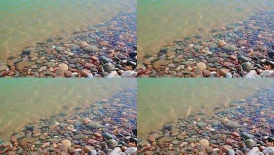 湖 水波 鹅卵石 光影 水 清澈的高清在线视频素材下载
