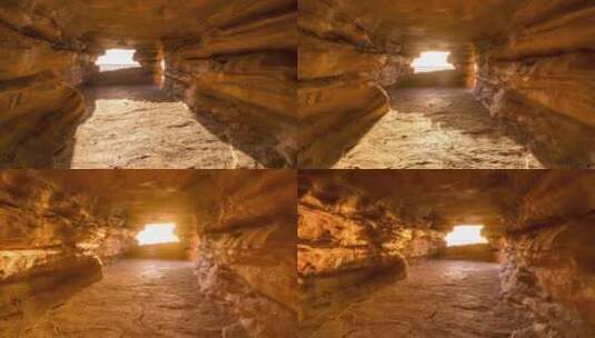 山西省黄河驿站洞穴高清在线视频素材下载