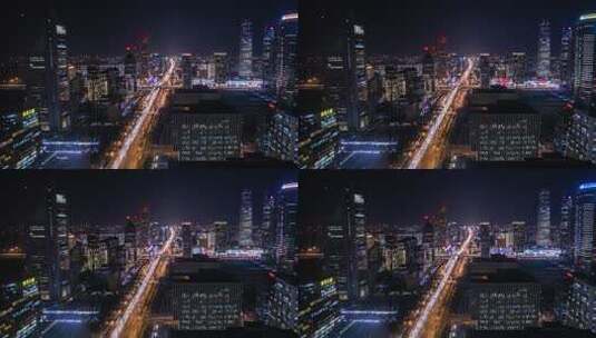 金地大厦拍北京夜景车流延时4K高清在线视频素材下载