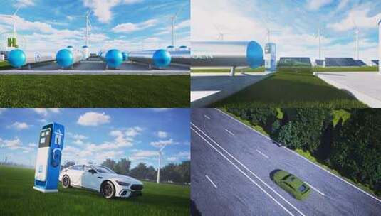 氢能 加氢站 新能源汽车 新能源 绿色环保高清在线视频素材下载