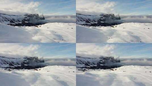 雪山顶的蓝天白云高清在线视频素材下载