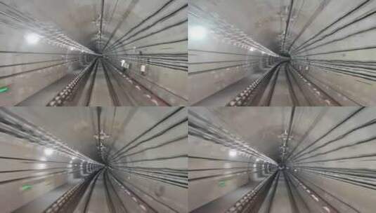 成都地铁9号线无人驾驶列车在隧道中运行高清在线视频素材下载