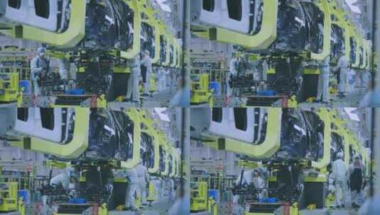 汽车工业工厂车间制造加工自动化高清在线视频素材下载