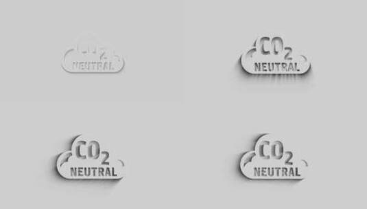 CO2中性零排放脱碳符号3d带阴影高清在线视频素材下载