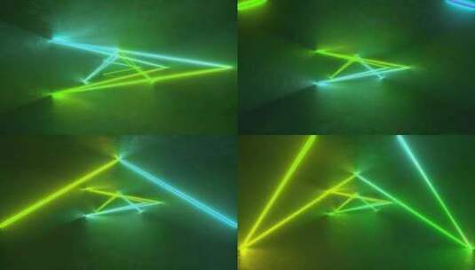混凝土上的霓虹灯三角形高清在线视频素材下载