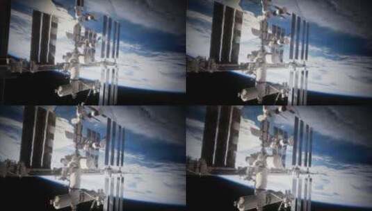地球和宇宙飞船的景色高清在线视频素材下载