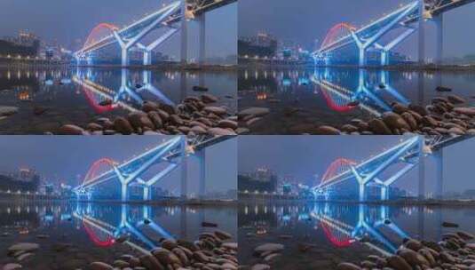 8K重庆菜园坝大桥夜景高清在线视频素材下载