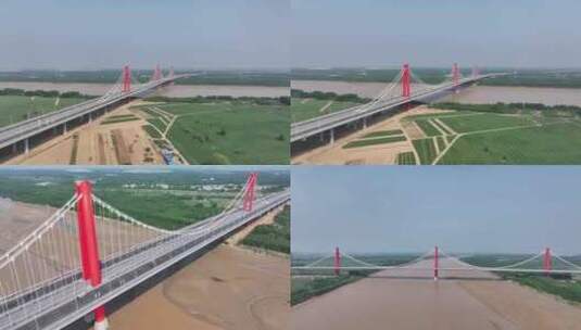 济南凤凰路黄河大桥高清在线视频素材下载