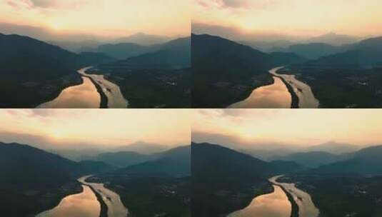都江堰-夕阳-延时摄影高清在线视频素材下载
