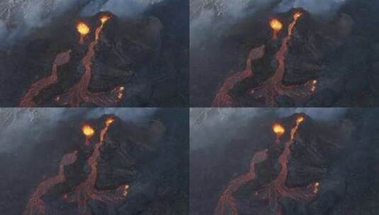 冰岛火山爆发航拍高清在线视频素材下载