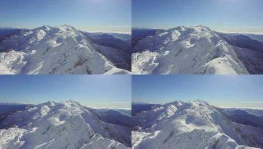 FPV航拍雪山山顶景观高清在线视频素材下载