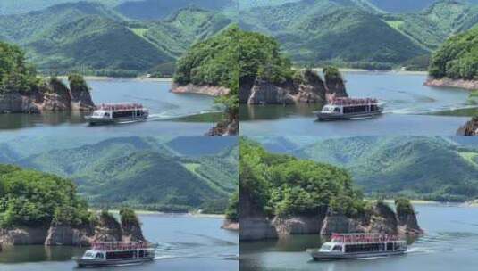 山川湖泊游轮自然森林国风秋天旅拍大好河山高清在线视频素材下载