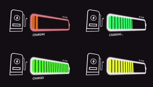 电池充电数显动画高清在线视频素材下载