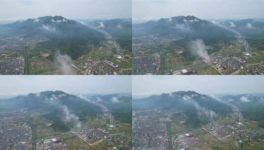 雨后乡村风景航拍高清在线视频素材下载