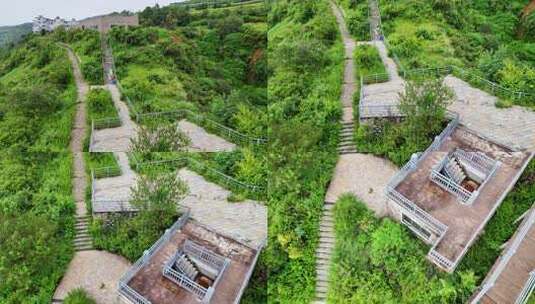 航拍云南昆明东川红土地·落霞沟观景台高清在线视频素材下载