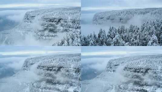 冰雪瓦屋山 瓦屋山 桌山 瓦屋山冬景高清在线视频素材下载