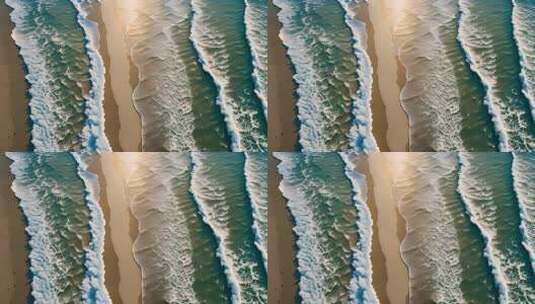 航拍海浪拍打沙滩画面高清在线视频素材下载