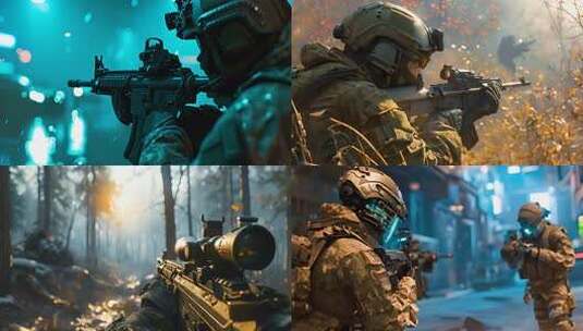 特种部队进攻 三角洲 飞虎队 突击队游戏高清在线视频素材下载