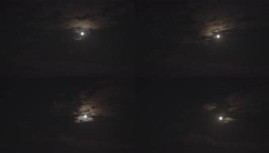 满月圆月月亮月光月夜月晕夜空云层【延时】高清在线视频素材下载