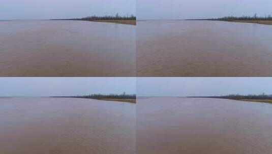 黄河 宽阔 主河道 河面 黄河水 水流 旋涡高清在线视频素材下载