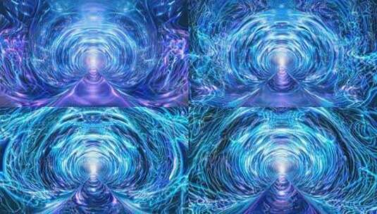 蓝色科技感隧道穿梭背景高清在线视频素材下载