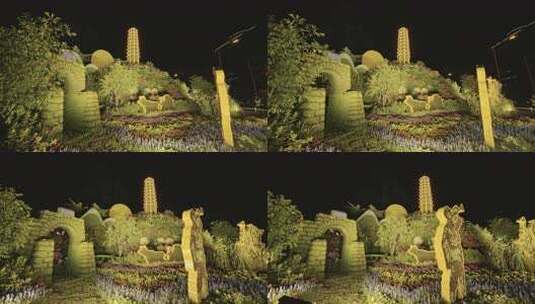 长安街抗日战争胜利80周年主题纪念花坛高清在线视频素材下载