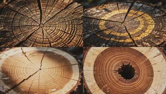 详细木材切面纹理特写高清在线视频素材下载