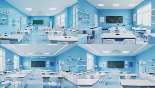 蓝色调实验室内部场景高清在线视频素材下载