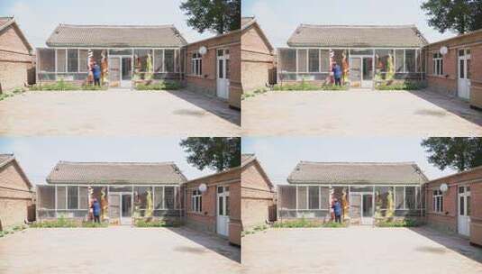 乡村民居庭院场景高清在线视频素材下载