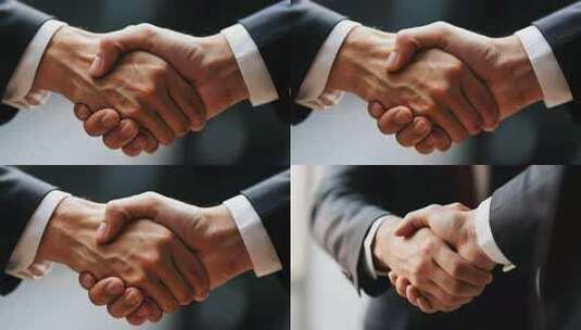商务人士握手特写高清在线视频素材下载