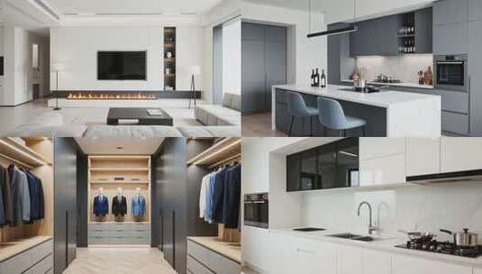 现代极简主义公寓室内设计高清在线视频素材下载