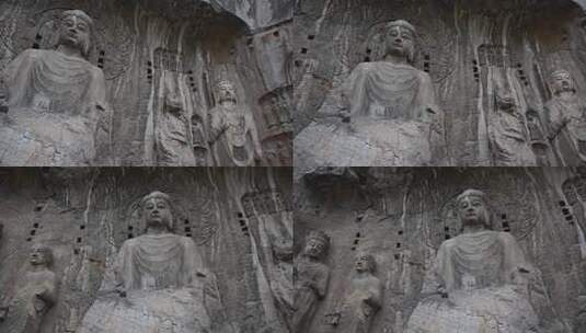 洛阳市世界文化遗产龙门石窟高清在线视频素材下载