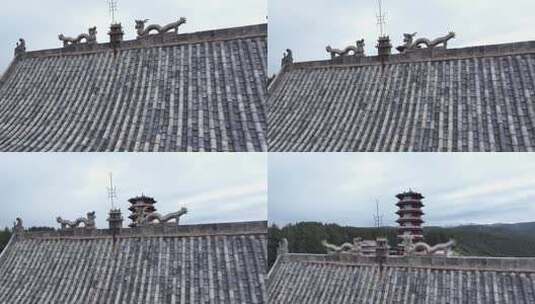 古建筑屋顶及脊兽特写高清在线视频素材下载