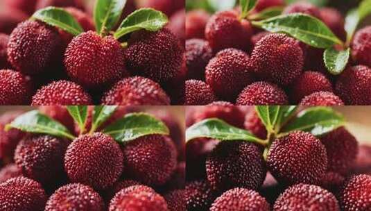 微距特写新鲜杨梅素材高清在线视频素材下载