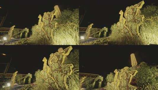 长安街抗日战争胜利80周年主题纪念花坛高清在线视频素材下载