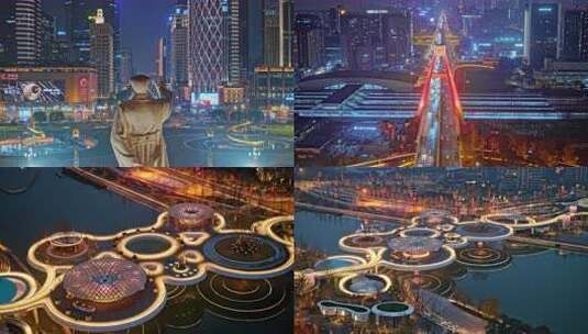 8K天府广场天府立交莲花桥高清在线视频素材下载