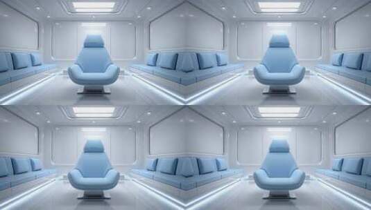 未来主义风格的太空舱内部设计展示高清在线视频素材下载