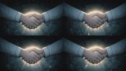 象征合作共赢的握手特写画面高清在线视频素材下载