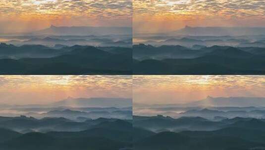 清晨晨雾山林日出高清在线视频素材下载