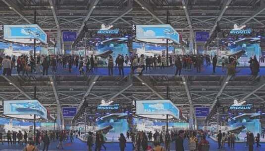 第八届进博会2.1馆汽车及智慧出行展区高清在线视频素材下载