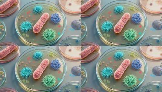 培养皿中细菌病菌微观画面高清在线视频素材下载