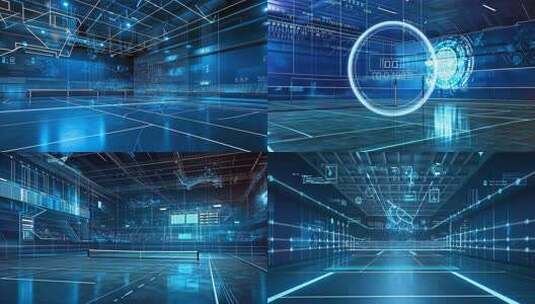 科技球场未来体育数据可视化虚拟现实增强现高清在线视频素材下载